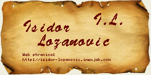 Isidor Lozanović vizit kartica